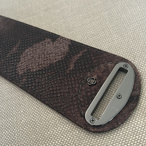 EUC Olsen WIDE Belt in NEUTRAL Reptile Leather/Gunmetal Hardware US L - Picture 3 of 7